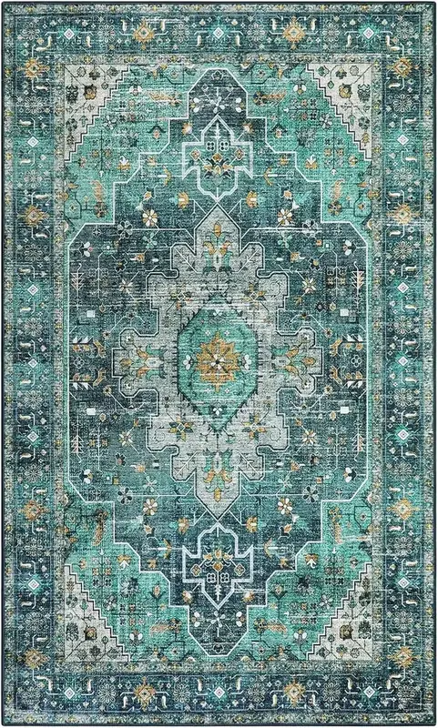 Ruggable Vintage Celestine Teal Blue Rug — view 2