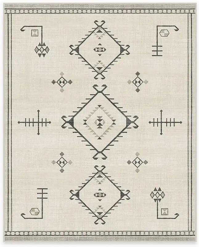 Ruggable Vintage Damali Black White Rug — view 4