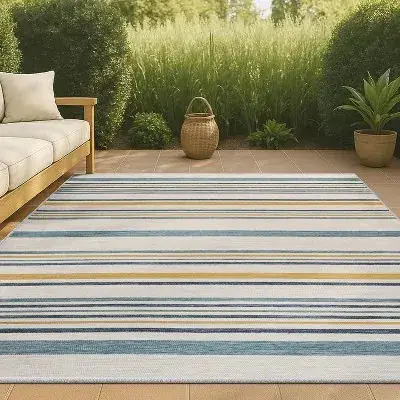 Jonathan Y Stripe Reversible 2X8 Black Rug — view 2