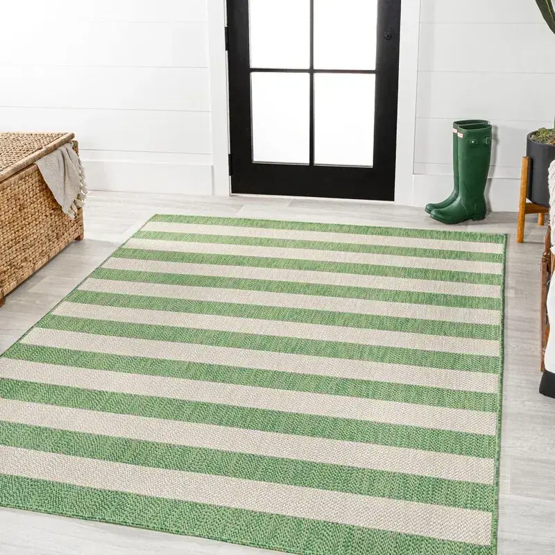 Jonathan Y Stripe Reversible 2X8 Black Rug — view 4