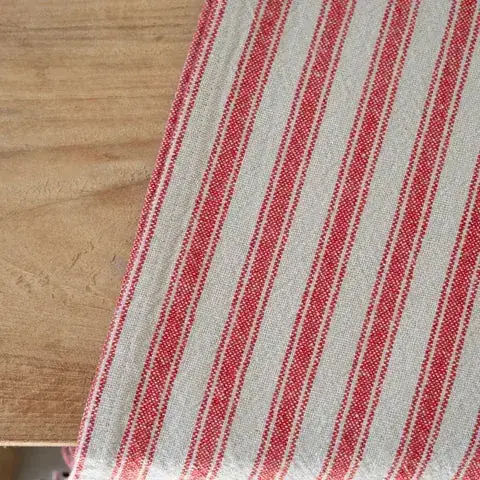 Bottalive Cotton Stripe Red White Rug — view 3