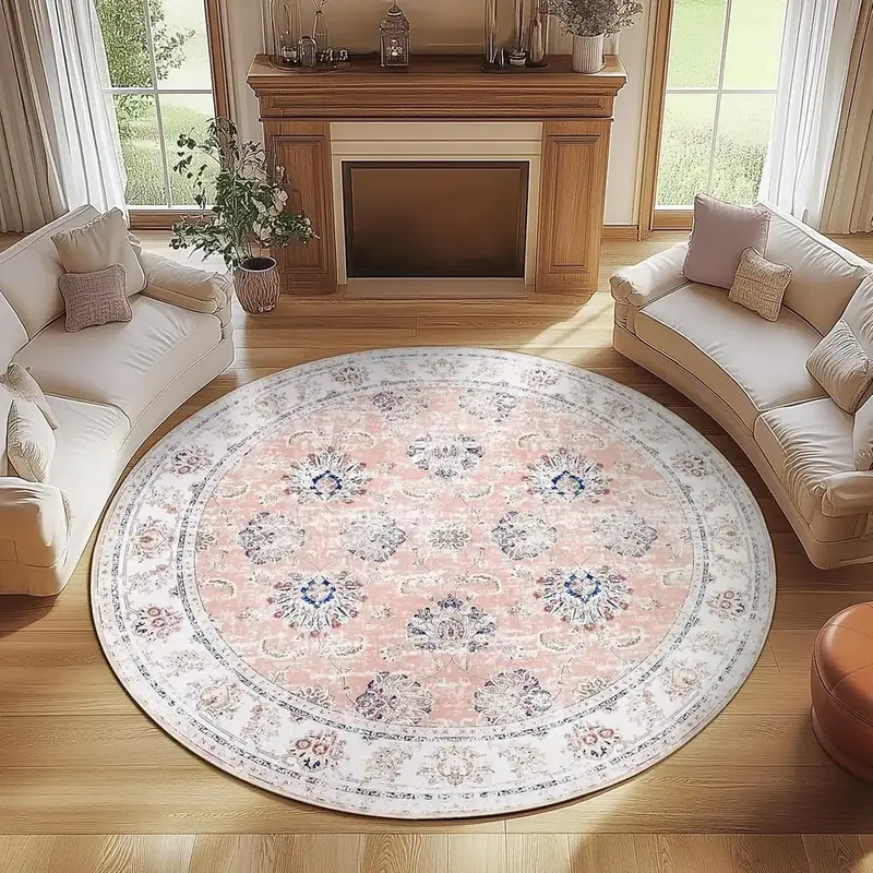 Wonnitar Round Floral Round Circle Rug — view 4