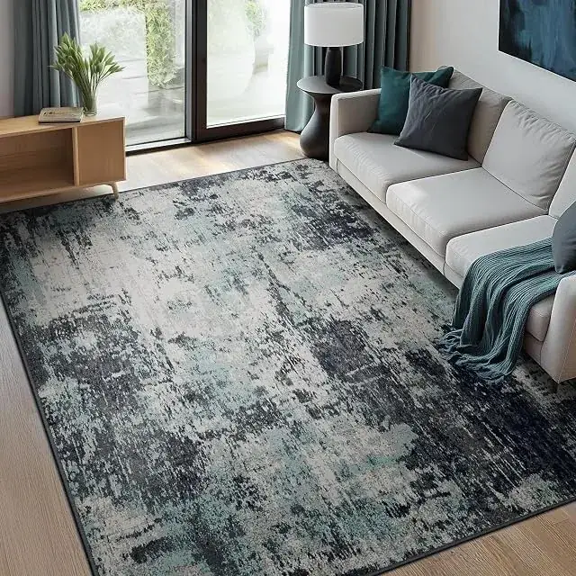 Releany Abstract Brown Gray Rug — view 2