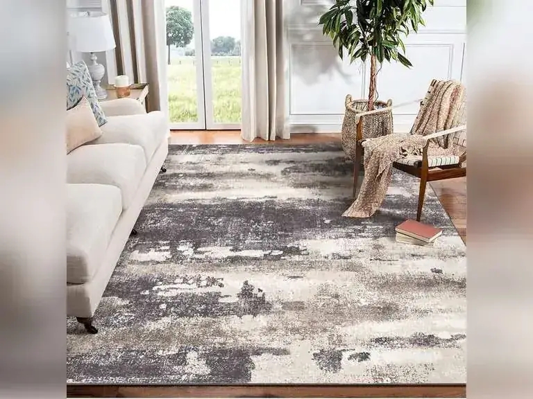Releany Abstract Brown Gray Rug — view 3