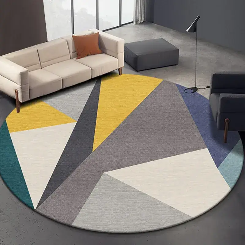 Carvapet Round Abstract Circle Rubber Rug — view 4