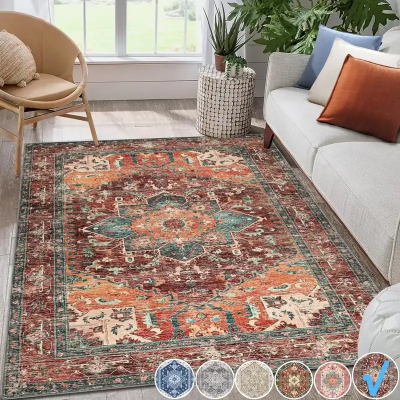 Yamaziot Boho Vintage Floor Beige Rug — view 2