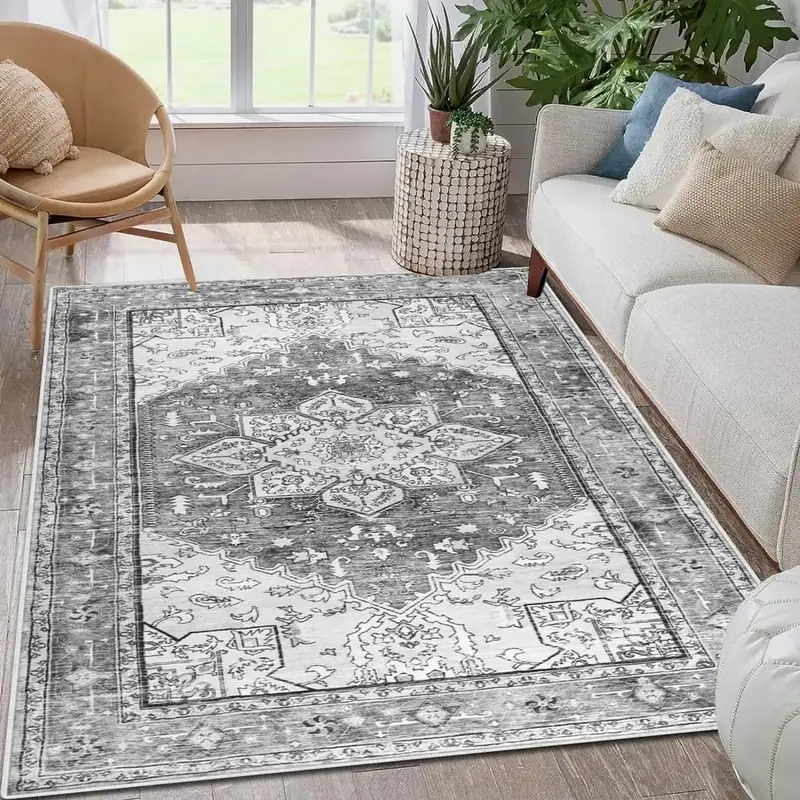 Yamaziot Boho Vintage Floor Beige Rug — view 3