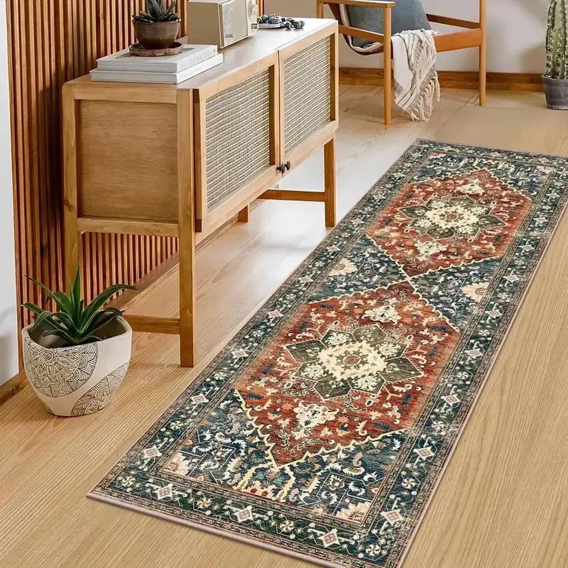 Yamaziot Vintage Floral Rubber Backing Rug — view 2