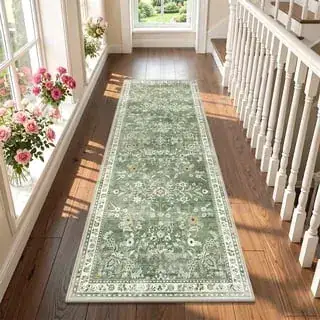 Yamaziot Vintage Floral Rubber Backing Rug — view 3