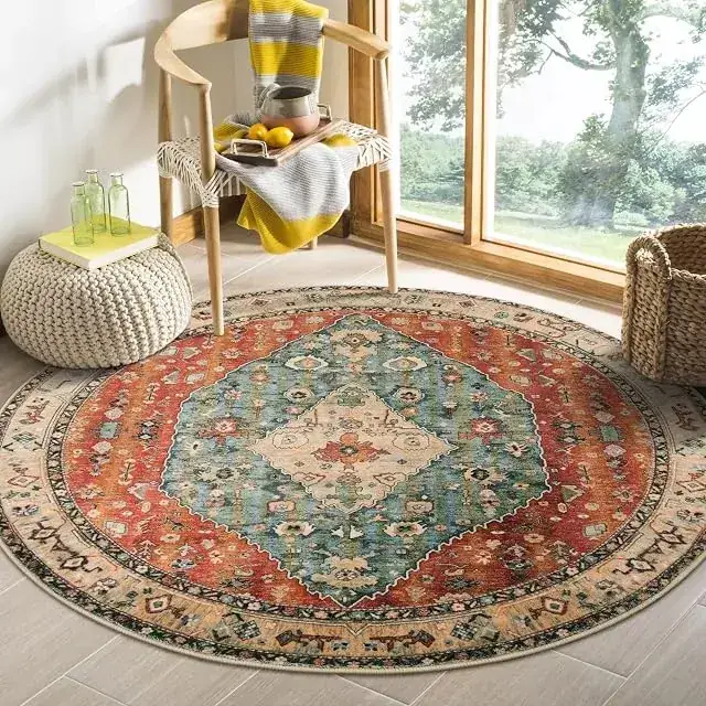Lahome Floral Round Boho Circle 4ft Rug — view 2