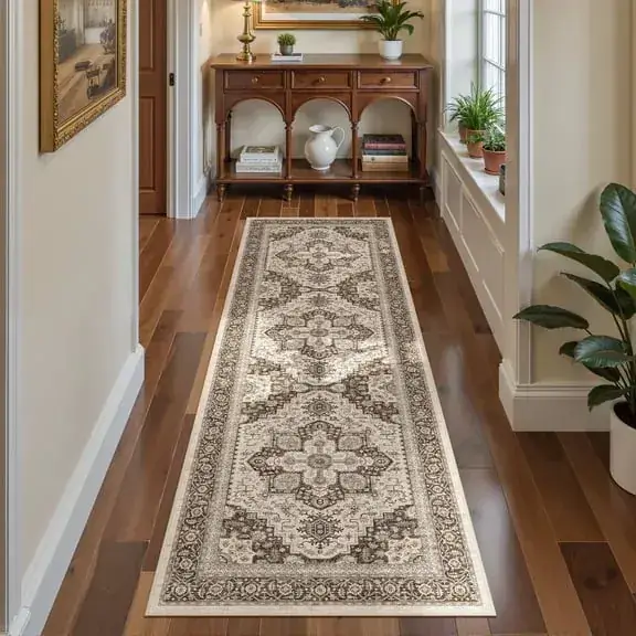 Wondrg Vintage Green Brown Distressed Rug — view 3