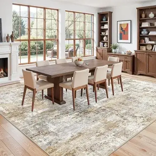 Zhxxuj Neutral Abstract 12×15 Rug — view 3
