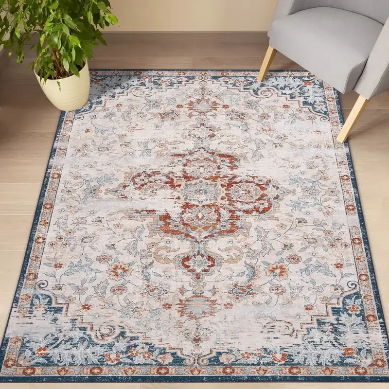 Homewill Oriental Vintage Floral Distressed 8×10 Rug — view 3