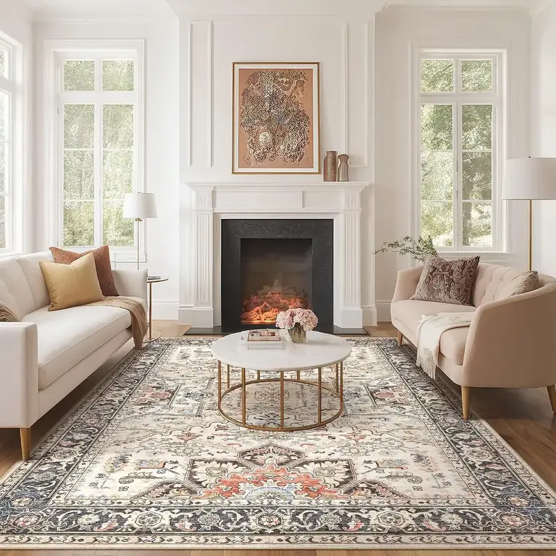 Homewill Oriental Vintage Floral Distressed 8×10 Rug — view 4