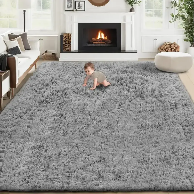 Vecarf Solid Gray Rug — view 2