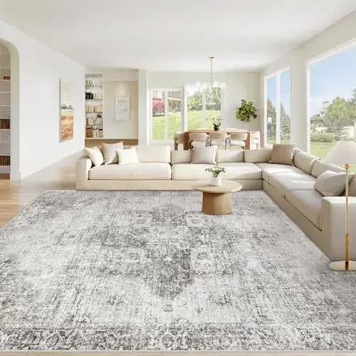 Vecarf Microfiber Vintage Design Backing Rug