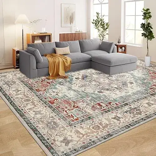 Vecarf Microfiber Vintage Design Backing Rug — view 2