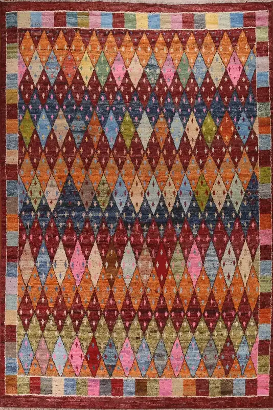 Shacos Floor Moroccan Geometric Bordered Rug — view 3