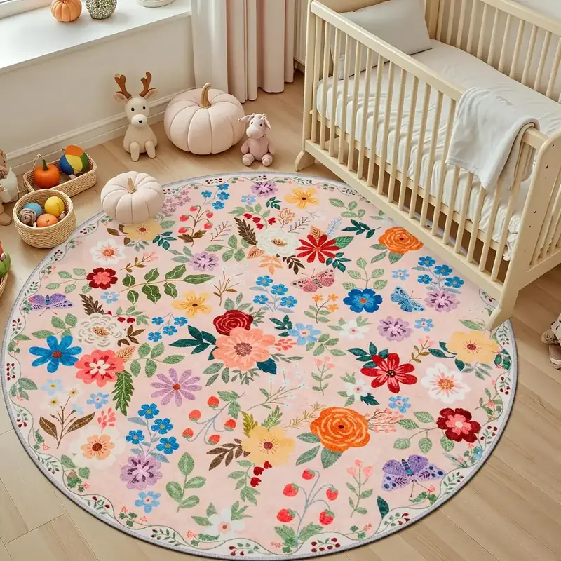 Rugcomf Round Circle Boho Floral 4ft Rug — view 2