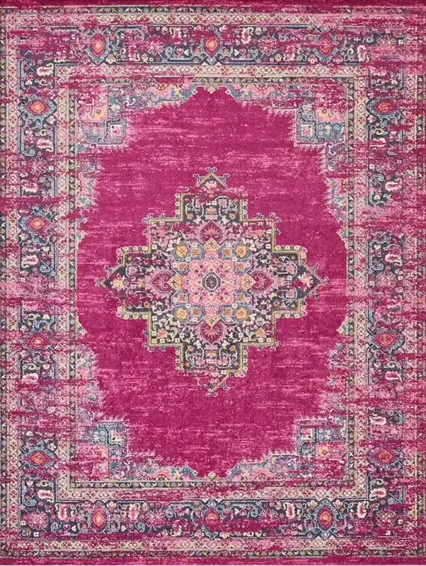 Decomall Maila Traditional Oriental Pink Rug — view 4