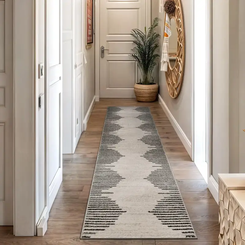 Rugshop Marbella Bohemian Stripes Beige 2×8 Rug — view 3