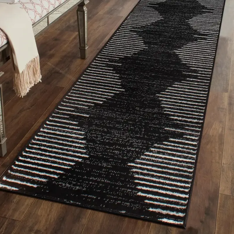 Rugshop Marbella Bohemian Stripes Beige 2×8 Rug — view 4