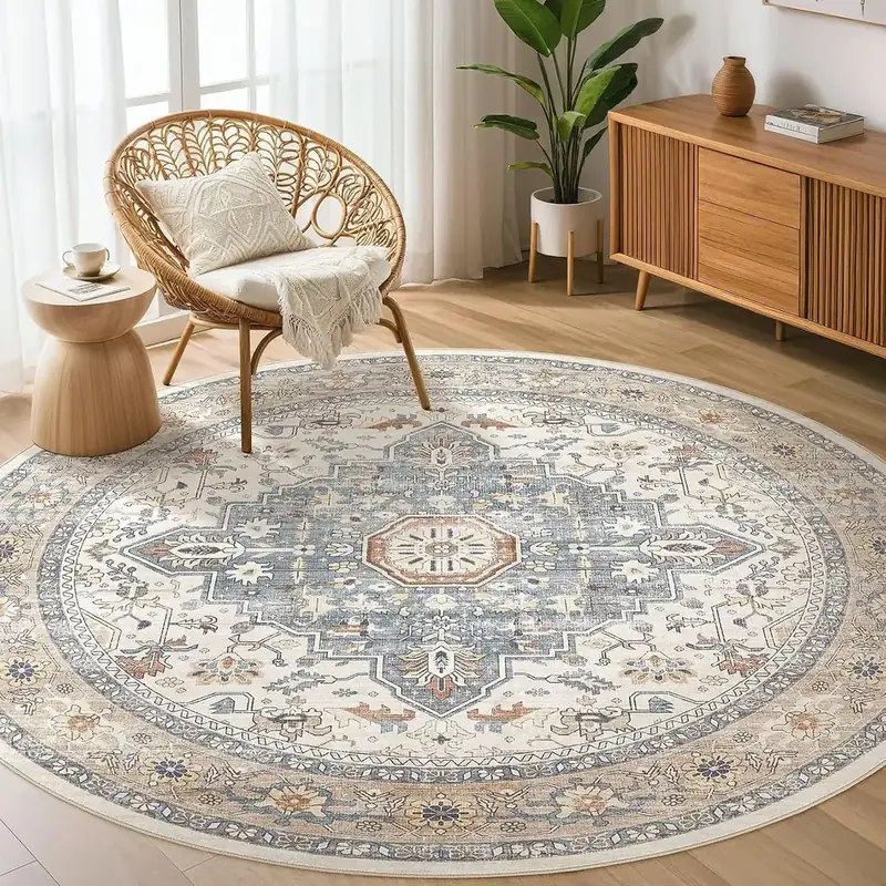 Yamaziot Round Boho Circle Rubber Rug — view 3
