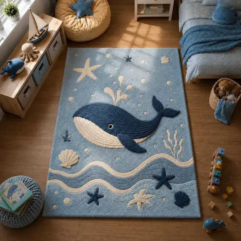 Hazo Haus Ocean Whale Mermaid Rug — view 2