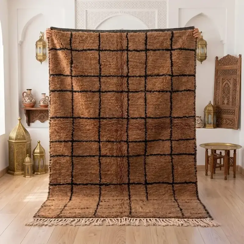 Vecarf Moroccan Boho Light Brown Rug — view 4