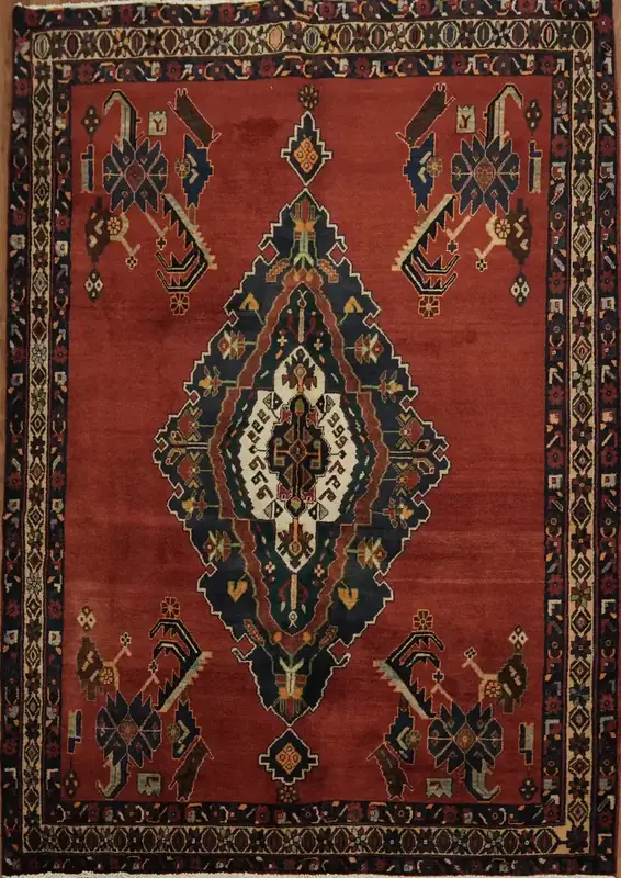 Hirug Vintage Traditional Persian Foldable 5×7 Gray Rug — view 4