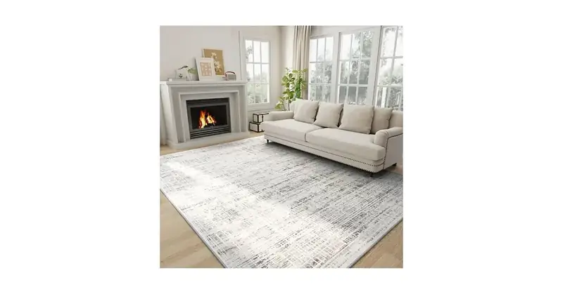 Crority Abstract Beige Rug — view 2
