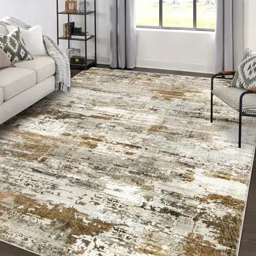 Crority Abstract Beige Rug — view 3