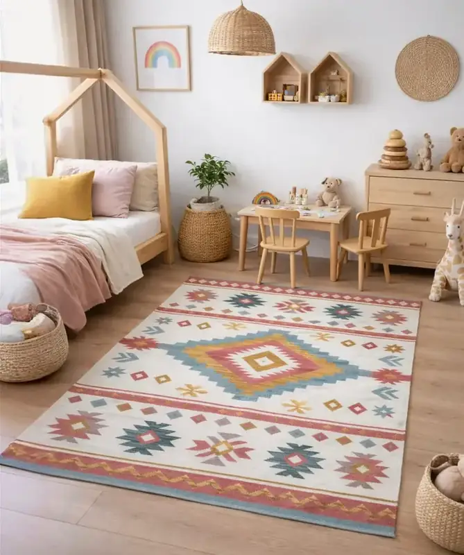 Xluez Geometric Gray Rug — view 4