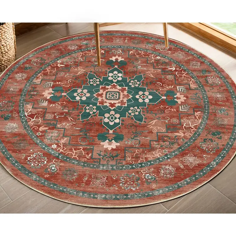 U’artlines Round Laundry Rubber Backing Rug — view 3