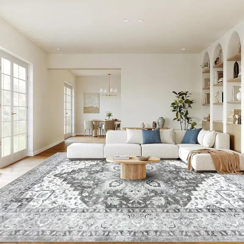 Amada Homefurnishing Floral Red Rug — view 3
