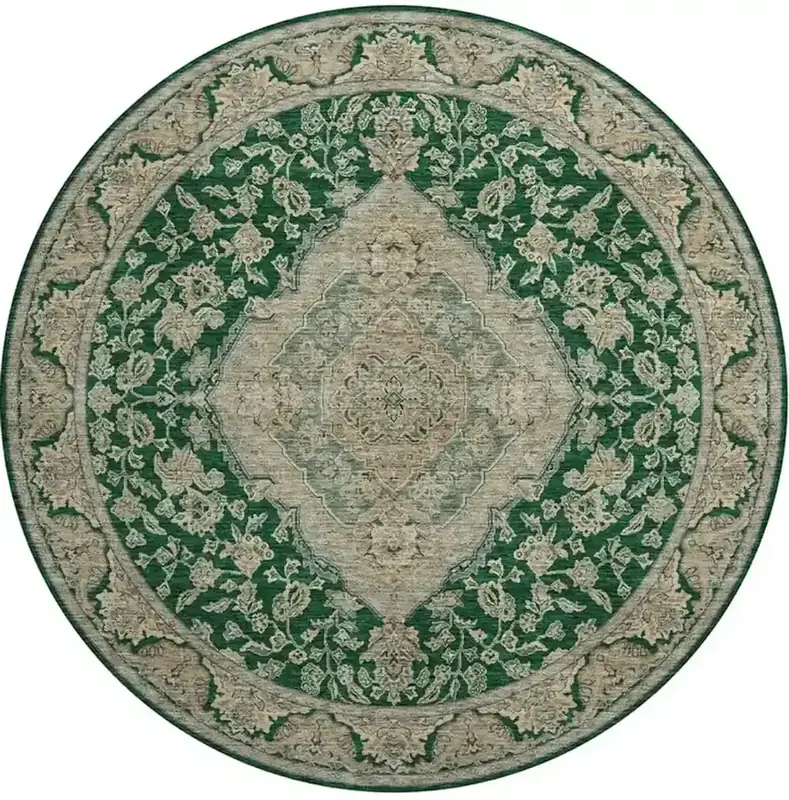 Hazo Haus Under Table Moss Green Rug — view 3