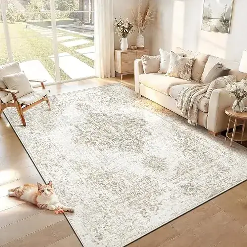 Pmtsns Vintage Boho Neutral Medallion Rug — view 2
