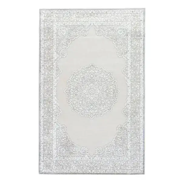 Mftkb Oriental Ivory Silver Rug — view 3
