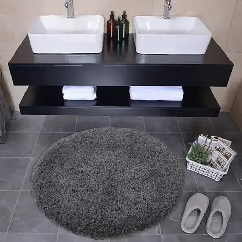 Byyvoo Round Circle Neutral Abstract Rug — view 3