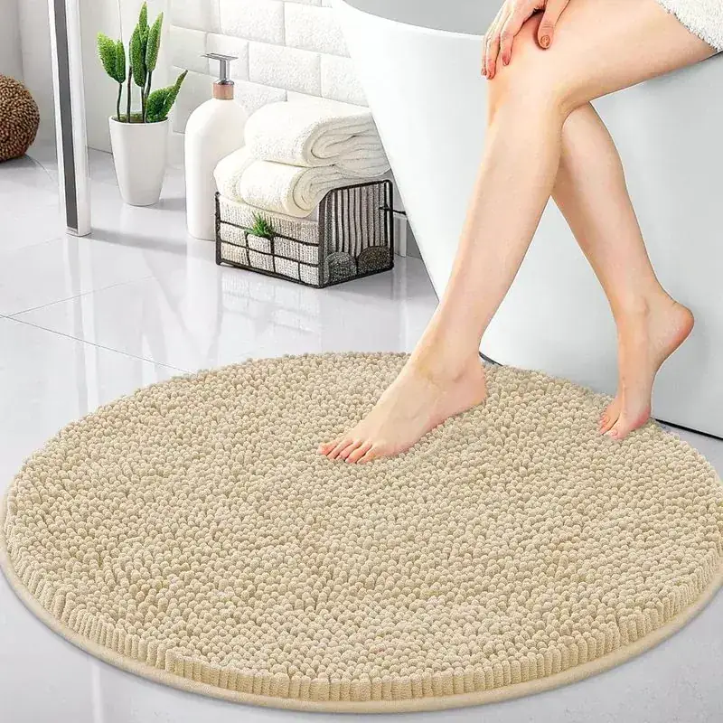 Byyvoo Round Circle Neutral Abstract Rug — view 4