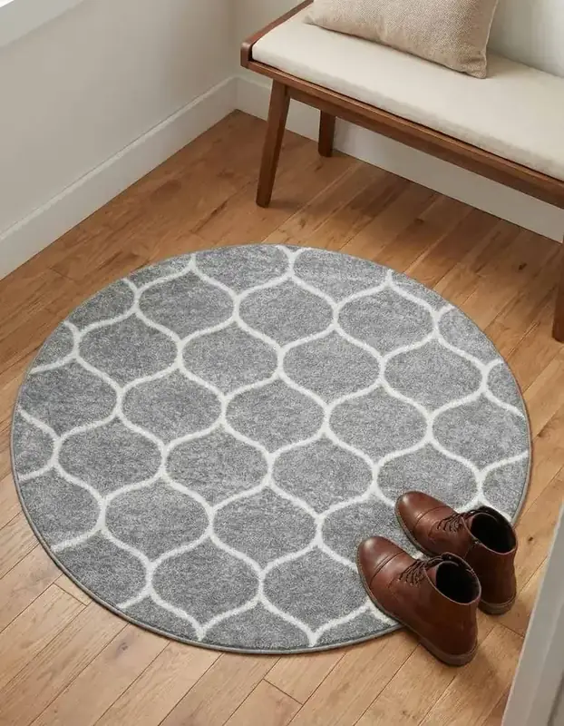 Acapet Round Grey Circle Boho Rug — view 3