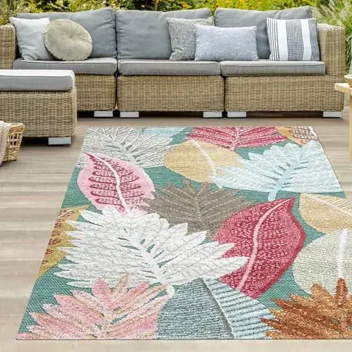 Othilic Boho Tropical Leaf Rug — view 3
