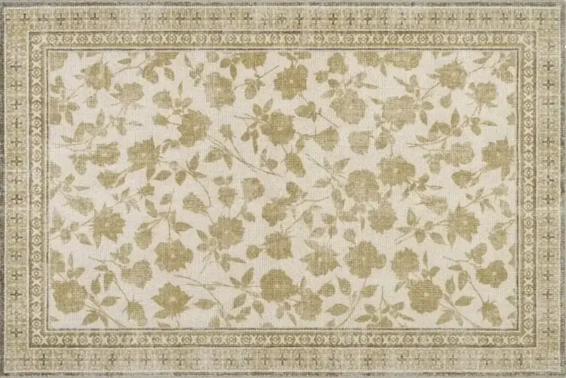 Othilic Floral Beige Vintage Farmhouse Rug — view 4