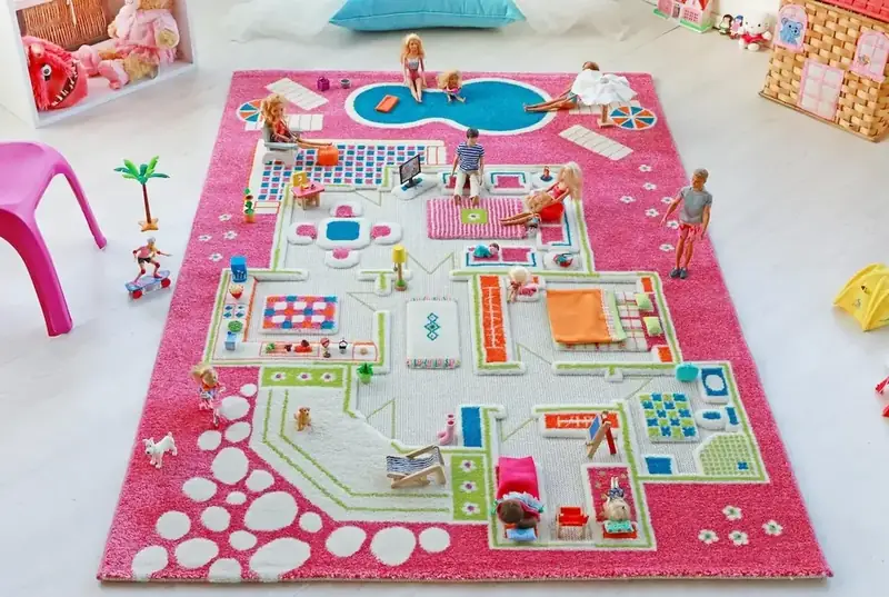 Rug&play Play Pink Dollhouse Girls Rug — view 2