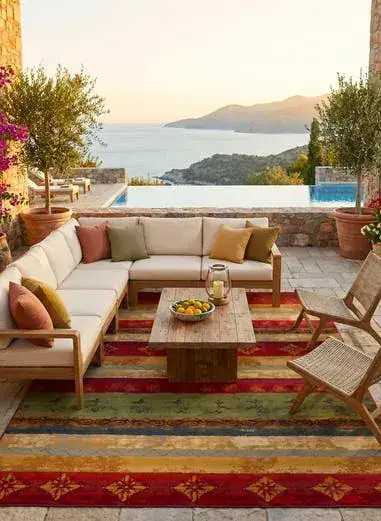 Unknown Striped Gold Rug — view 3