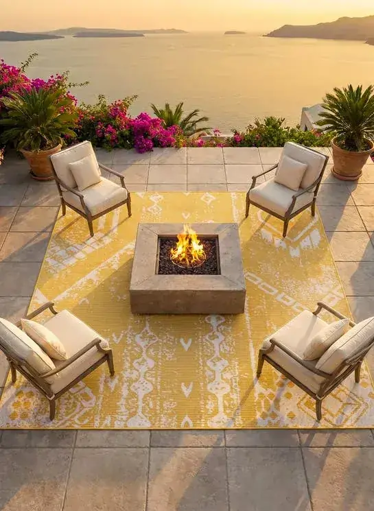 Unknown Striped Gold Rug — view 4