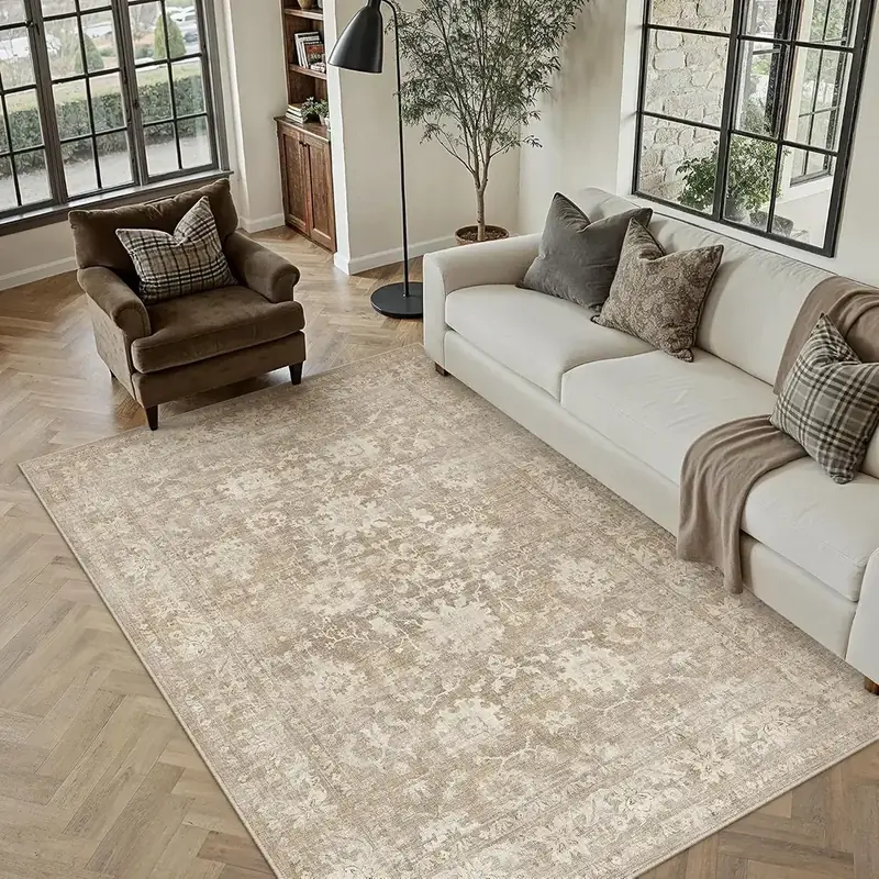 Hugear Vintage Beige Rug — view 2