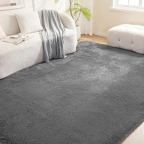 Amazon Basics Microfiber Absorbent Shag Lavender Rug — view 3