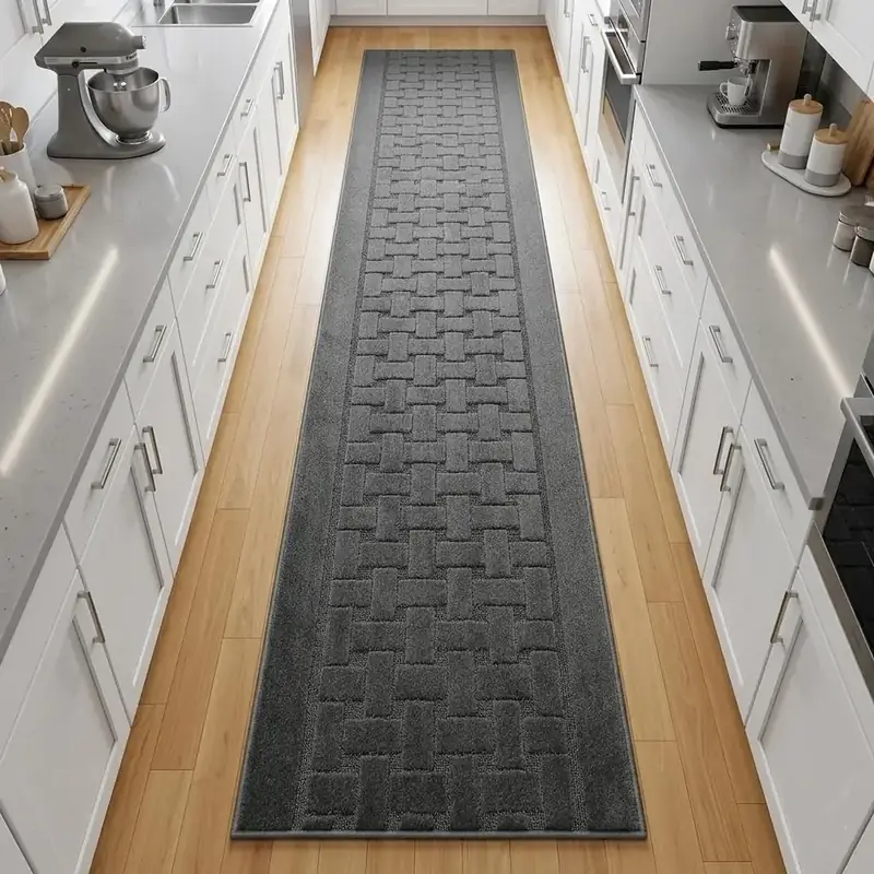 ORFA HOME Custom-length Anthracite Grey Rubber Rug — view 2