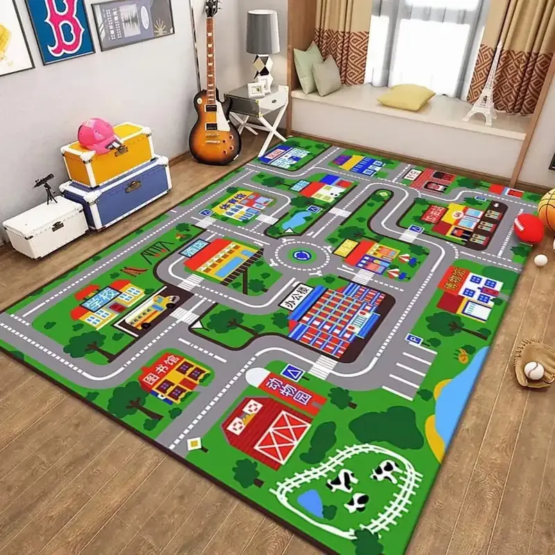 Uphome Playroom Play Blue Educational Rug